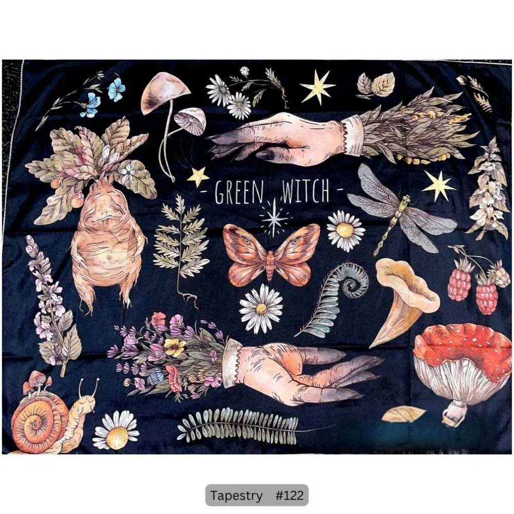 Green Witch‎ Herbs Nature Tapestry Hanging Wall Decor